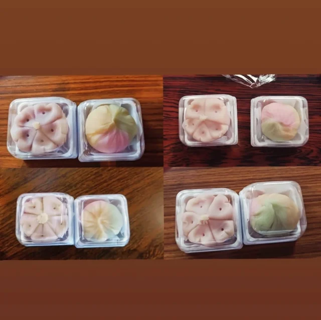 .
本日は本町店２階で開催しておりました、“まちゼミ”【親子で和菓子を作ろう】の最終日でございます。
.
小学生のお子様が一生懸命手作りした練り切り、“桜”と“春がすみ”です🌸
とても綺麗に美味しそうに完成いたしました！
.
#藤宮製菓
#岩槻